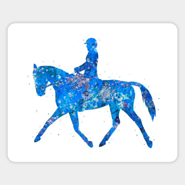 Equestrian blue art Magnet by Yahya Art